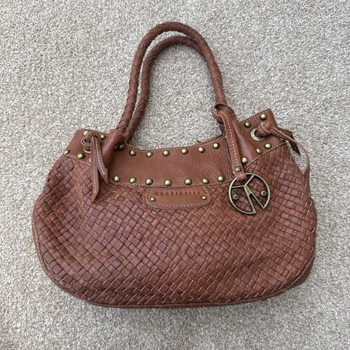 Coccinelle woven brown - woven, leather