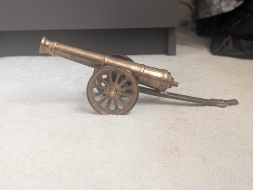 Vintage brass army canon - brass, gun