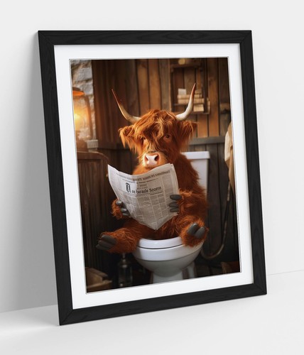 Highland cow toilet funny - cow, on