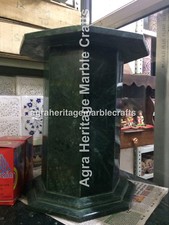 Natural Green Marble 18"x15" Base/Pedestal Handmade Stand Furniture Decor E548