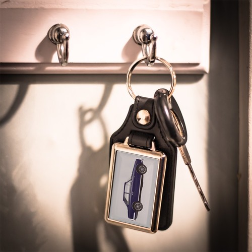 Leather look key ring - key,