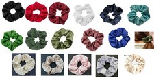 Satin Scrunchies Large Luxurious Shimmer Hair Tie Ponytail Bobble For Thick Hair