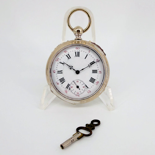 Antique swiss key wound pocket - antique,