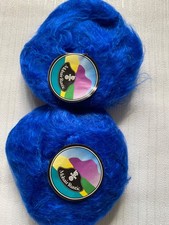 mohair wool yarn 2x50g cobalt