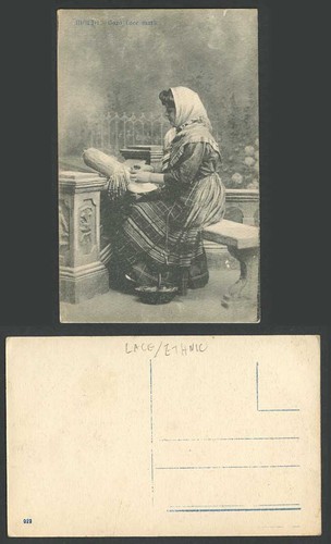 Malta old postcard gozo lace - old,