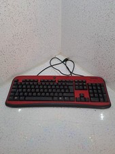 Saitek USB Multimedia Keyboard – QWERTY, Red, Tested & Working, Used