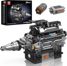 Mould King 10205 V12 Engine Model 12 Cylinder Building Bricks That Runs 733pcs