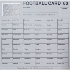 FOOTBALL SCRATCH CARDS 60 TEAMS PACK OF 10 FUNDRAISING SCRATCH CARDS CHARITY