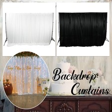 White & Black Stage Backdrop Photography Background Drape Curtains Wedding Party