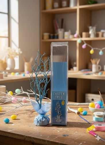 Blue glitter easter tree - glitter,