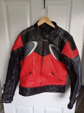 Lewis Leather Motorcycle Jacket Size UK40 EUR50 Black Red Good Condition