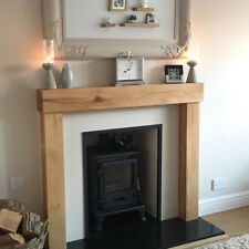 Oak Beam Fire Surround Wooden Fireplace Mantelpiece Upstands CONTEMPORARY