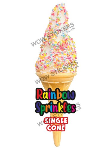 Ice cream van sticker rainbow - cream,