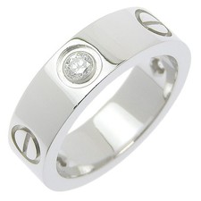CARTIER Love Ring Ring Half diamond K18 white gold/diamond #4.9(US Size) 8...