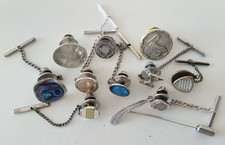 11 x Silver Tie Pins & Tacks  vintage most 925 Sterling 830 Ottoman Coin etc