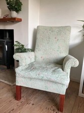 Light Green Floral  Wing Back