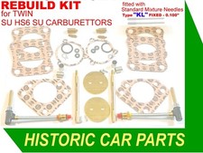 REBUILD KIT with KL NEEDLES for TWIN HS6 SU Carbs on ROVER P5B V8 3500 1967-69