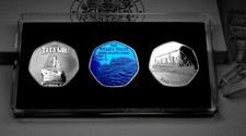 Cased Trio of RMS TITANIC Silver Commemoratives. Ocean Liner, White Star, 1912