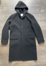 Sandro Men’s Hooded Wool Coat Size M Black