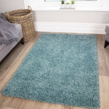 Modern Moroccan Duck Egg Blue Living Room Rugs Soft Non Shed Warm Shaggy Rug UK