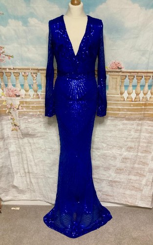 Blue sequin mermaid maxi - sequin, dress