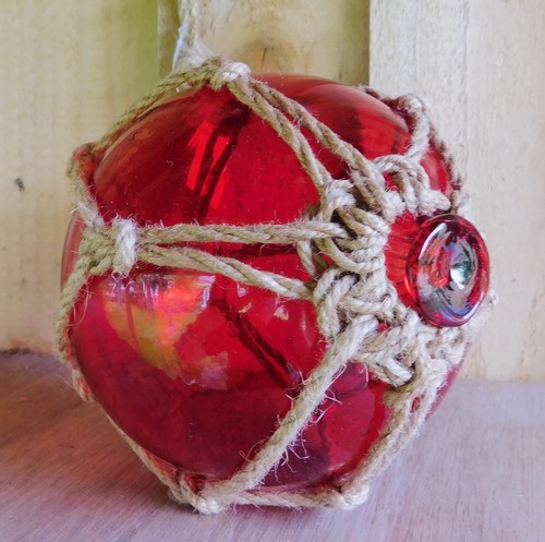 Witches ball glass float red - float,