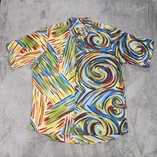 Jams World Shirt Mens Large Multicolor Whirly Pop Hawaiian Surf Line Aloha