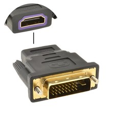 DVI-D Digital 24+1 Male to HDMI Socket Adapter Converter Joiner GOLD [005695]