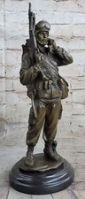Army Specialist Salute U S Soldier 15" Military Statue Bronze Hand Made Art sale