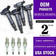 4 spark plugs & Ignition coil packs UF333 for 2002-2011 Toyota Camry 2.4L
