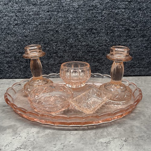 Vintage pink glass dressing - pink,