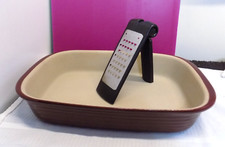 Pampered Chef Stoneware Baker 9x13 Glazed Baking Pan & Microplane Course Grater