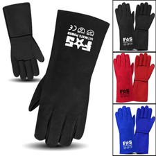 Leather Welding Gloves 14'' Long BBQ/Oven/MIG/TIG Heat Resistant Welder Gloves