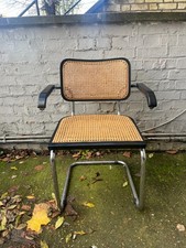 Single One vintage Bauhaus Marcel Breuer Cesca Chair with armrest black wood 