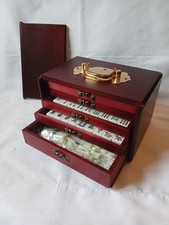 Mahjong Set in 5 Drawer Cabinet Case 148 Tiles 1980s Mah jong Jongg Vintage 