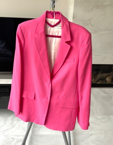 Zara pink linen effect - zara, blazer