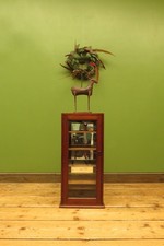 Small Antique Shop Display Cabinet with Mirrored Back