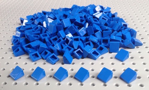 Lego blue 1x1 slope - 2/3, brick
