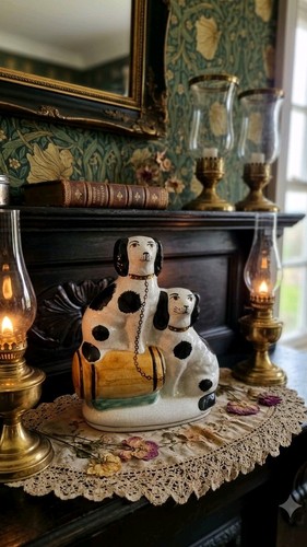 Vtg staffordshire dog figurine - staffordshire,