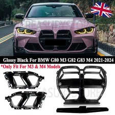 For BMW M3 M4 2021-2024 CSL Style Front Grill & Crash Foam Bar &Fog Cover Gloss