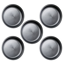 (Set of 5) Black Round Plastic Tuff Tray Messy Play & Craft Mixing Tray for Kids