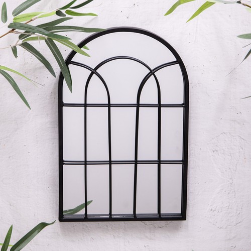 Small black wall mirror metal - wall,