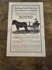 VTG Saturday Evening Post Advertising Shetland Pony With Cart