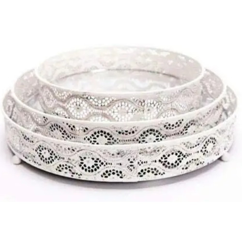 White mirror candle plate set - candle,