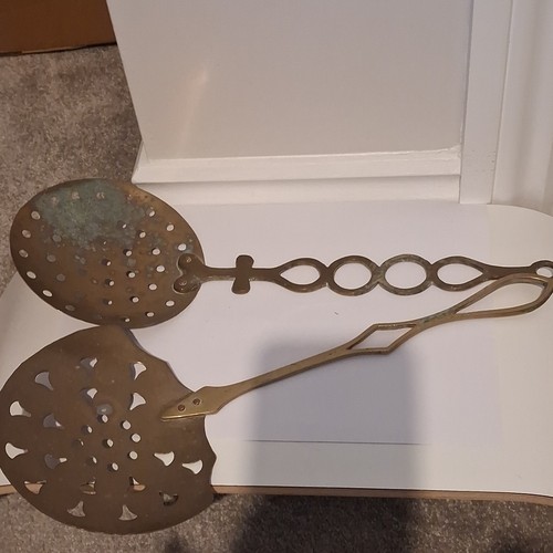 Vintage brass dairy skimmers - dairy,