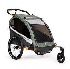 Burley Bike Trailer - D'Lite X Double Seat Child Trailer Stroller Green RRP 810