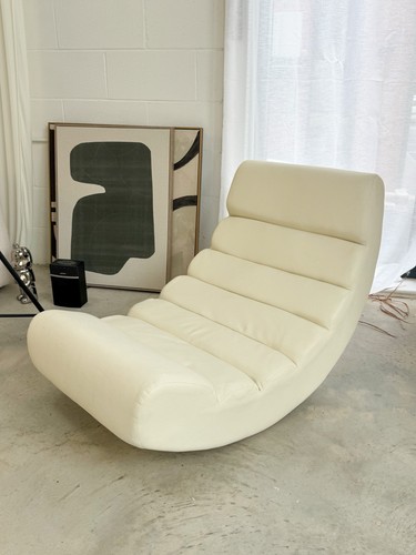 Cream faux leather lounge - cream,