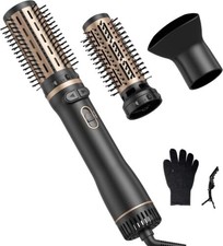 Rotating Hair Dryer Brush Concentrator 2 Brushes Hot Air Styler Power Blow 3 in1