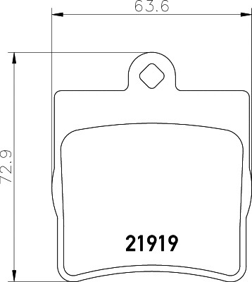 Rear brake pad set - set, disc