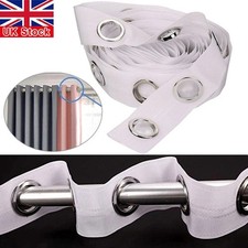 10 Metres Curtain Heading Tape with 80 Round Eyelet Rings for Curtain Blinds UK